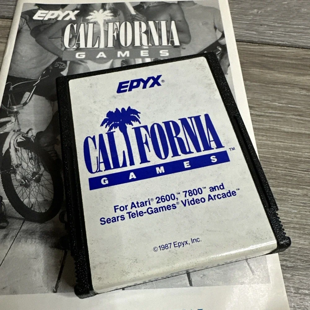 California‎ Games 1987 Atari 2600 7800 Epyx CIB Box Game Manual